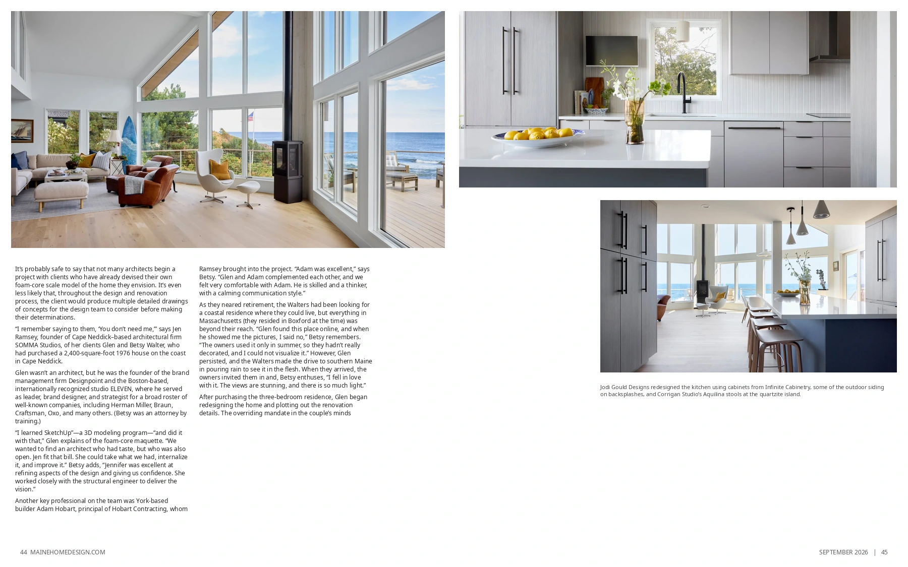 Cape Neddick living room and kitchen article spread